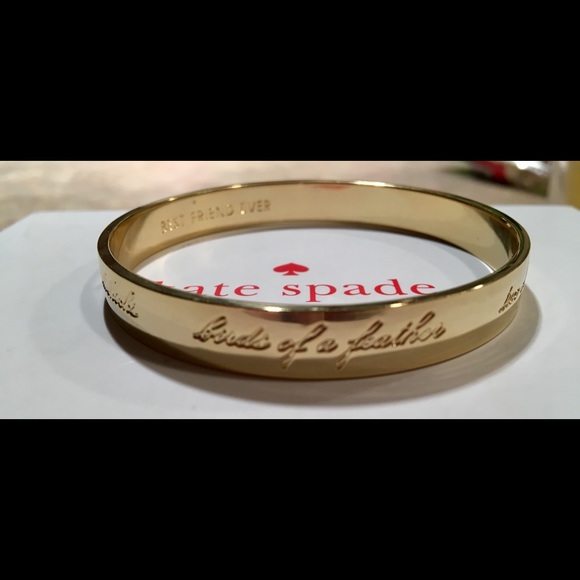 Kate Spade ♠️ Gold-Tone Best Friend Ever Bangle - Picture 6 of 8